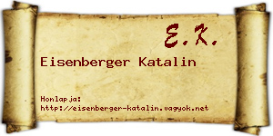 Eisenberger Katalin névjegykártya