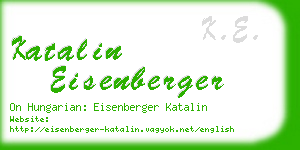 katalin eisenberger business card